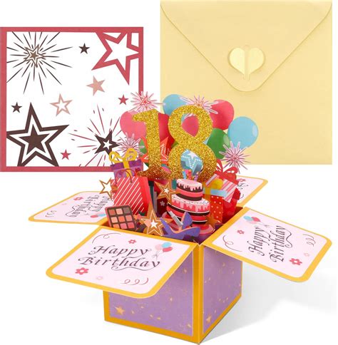 Xialvyu 18th Birthday Card, 18th Birthday Pop-Up Greeting Card for ...
