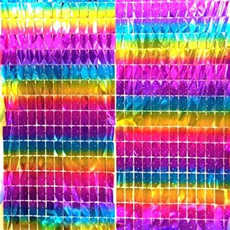 Birthday Popper Mermaid Aqua Theme Foil Curtain (2 Pack; 3.5 ft x 6.5 ...