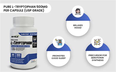Nutrija-L-Tryptophan 500 Mg - 60 Capsules : Amazon.in: Health ...