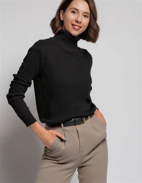 Classic Black Turtleneck Sweater - Kala Wear Turtlenecks