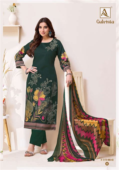 ALOK SUITS GULVISTA JAM COTTON PRINT WITH FANCY HAND WORKS SUITS AT ...