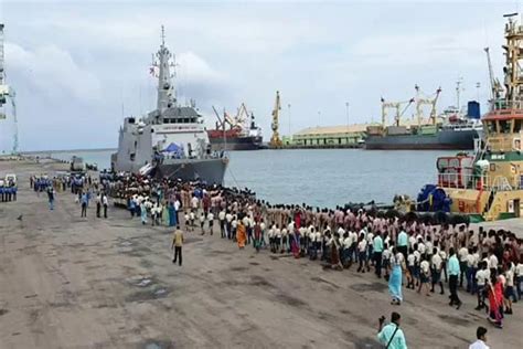 Students explore INS Sumedha berthed at VOC Port