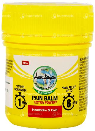 New Amrutanjan Extra Power Headache And Cold Pain Balm 50ml - Uses ...