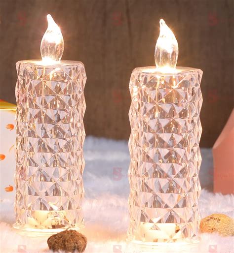 SATYAM KRAFT 2 Pcs Flameless and Smokeless Decorative Transparent ...