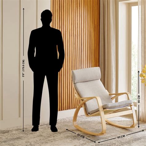 Buy Paulo Fabric Rocking Chair - Beige from Home Centre at just INR 15998.0