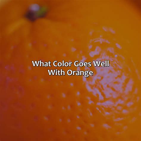 What Color Goes Well With Orange Color at Viola Lynch blog