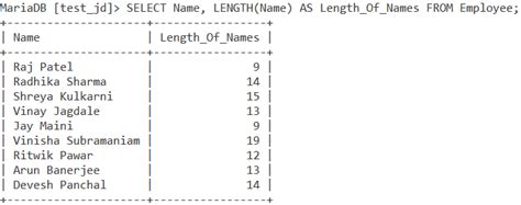 Find Column Length in MySQL 的图像结果
