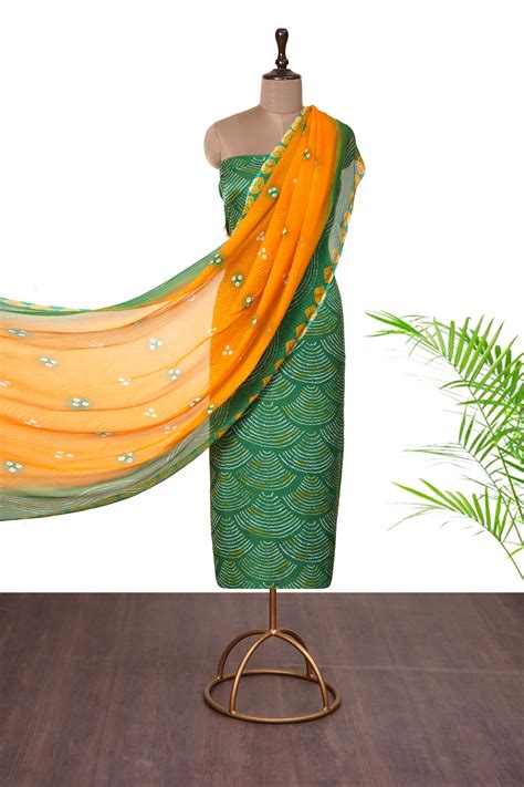 Buy Green Color Digital Printed Gajji Silk Suit With Dupatta 36066/5 | FFAB