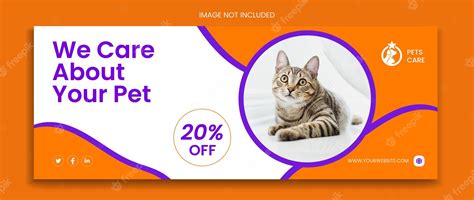Pet facebook cover design pet social media template | Premium Vector