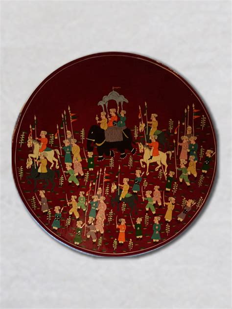 Kashmiri Mughal Naqashi | Royal Splendor Wall Plate
