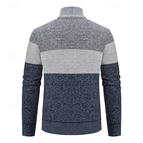 Men's Cardigan Sweater Cropped Sweater Zip Sweater Knit Sweater Ribbed ...