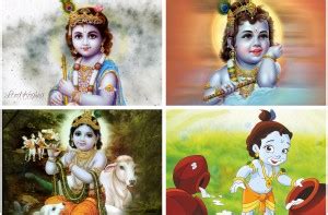 Poster 4 Combo, Bal Krishna, Lord Krishna Poster | Radha-Krishna,Laddu ...