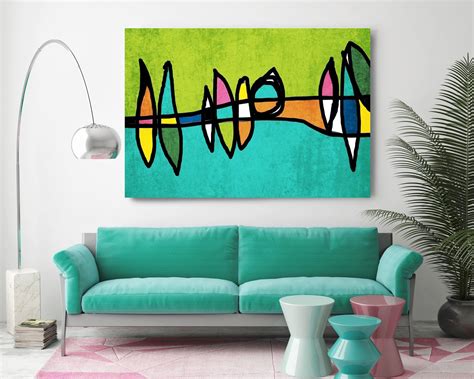 Mid Century Modern Retro Canvas Print Mid Century Wall Art - Etsy New ...