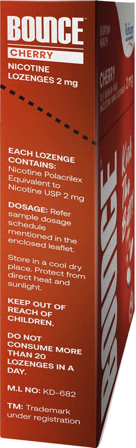 Buy BOUNCE NICOTINE MINI 2MG CHERRY SUGAR FREE HELPS QUIT SMOKING 10 ...