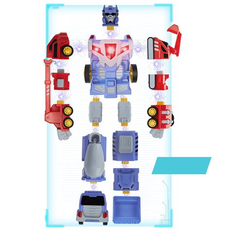 Buy Kids 5-in-1 Construction Vehicles Robot Set Robot Toys Construction ...
