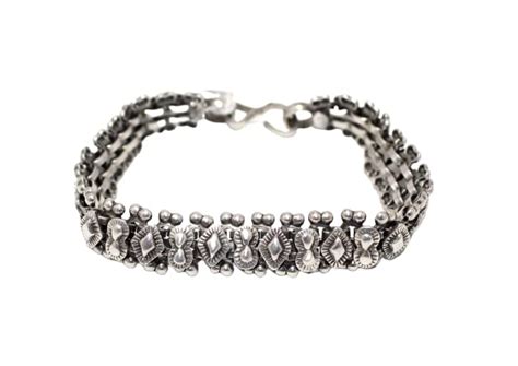 Buy Rajasthan Gems Antique Bracelet Traditional Design Old Silver ...