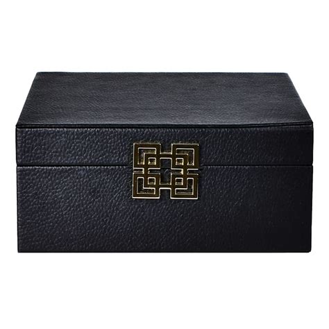 Black Leather Decorative Box, Small