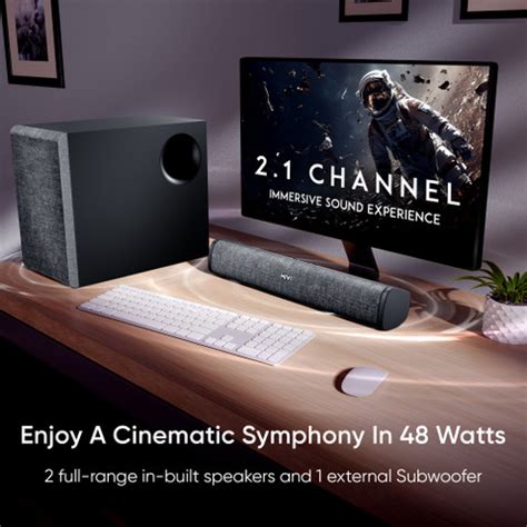 Buy Mivi Fort S48 With Subwoofer, 48W, BT V5.3 48 W Bluetooth Soundbar ...
