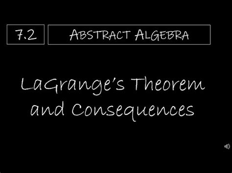 Lagrange's Theorem Video Lecture - Mathematics Optional Notes for UPSC