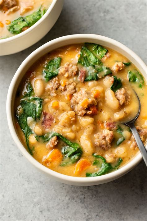 The Ultimate Comfort: Italian Sausage White Bean Soup with Spinach ...