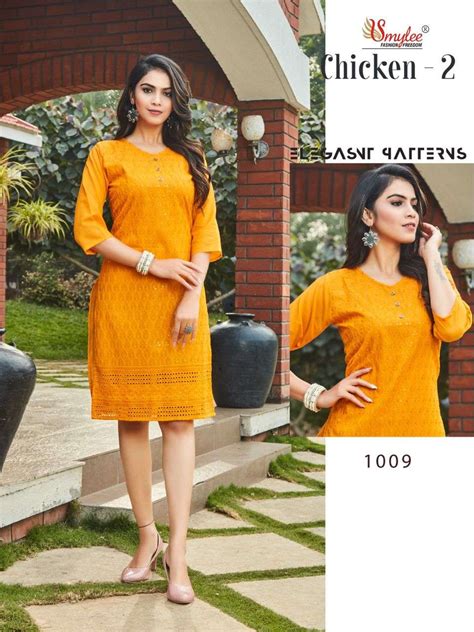 Smylee Chicken Vol 2 Catalog Daily Wear Cotton Chicken Kurtis.