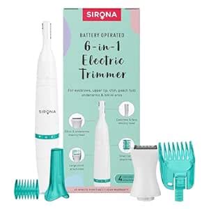 Sirona Battery Powered Multi-Purpose Trimmer for Women, Eyebrow, Facial ...