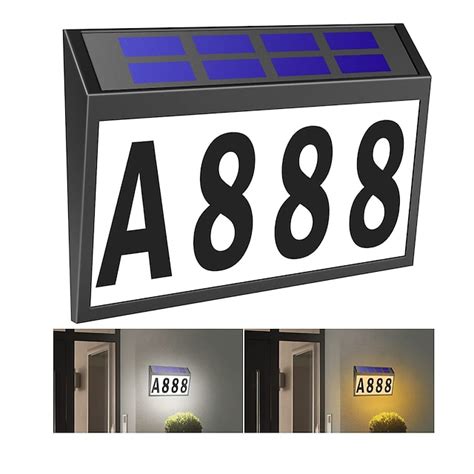 Solar House Numbers Light Lighted House Numbers Sign Plaque Address Numbers for Houses ...