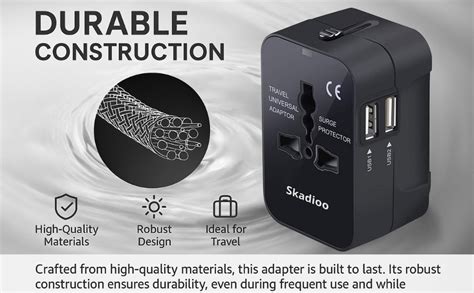 SKADIOO International Travel Adapter | Universal Charger Adapter with ...