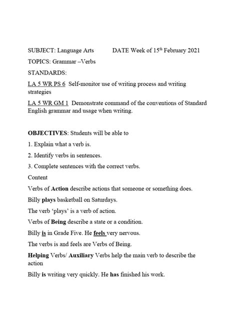 Image result for Verb Lesson