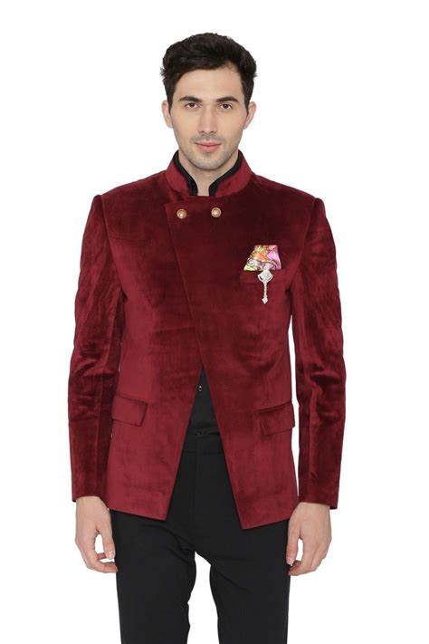 Wintage Men's Velvet Casual and Festive Indian Jodhpuri Grandad ...