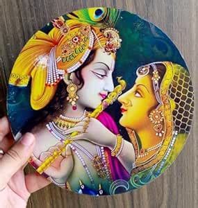 Buy Sellplus Radha Krishna Ji MDF Round Cutout Design for Diwali ...