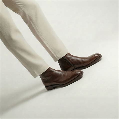 Brown Leather Lucente Zipper Boots – Costoso Italiano