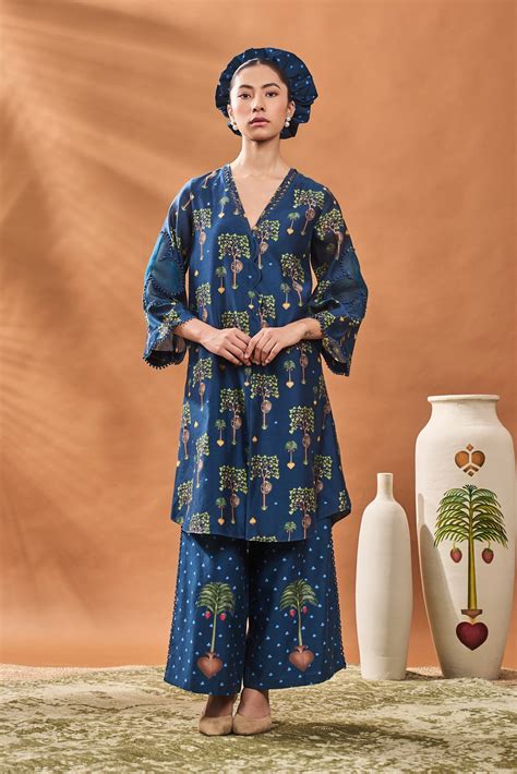 Indigo Wildscape Tunic Set – House Of Masaba