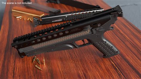 3D Futuristic Rapid Fire Pistol Grey model | 3D Molier International