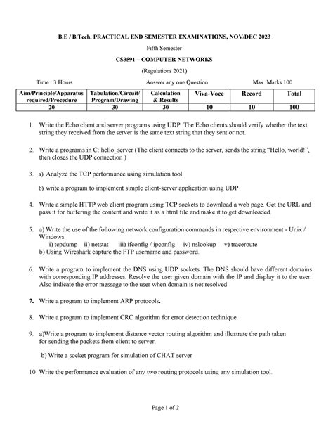 CS3591 SET4 - Page 1 of 2 B / B. PRACTICAL END SEMESTER EXAMINATIONS ...