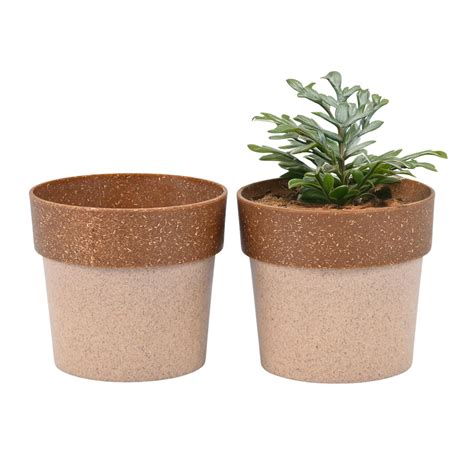 Eha Earth Friendly Ecopod Small Pots for Plant | 4 Inch, Set of 2 ...