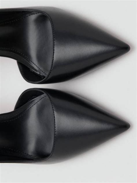 Mango Audrey Patent Asymmetric Pointed Heeled Courts, Black