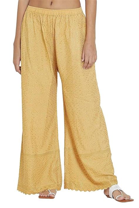 Buy SriSaras Women's Regular Fit Rayon Palazzo (RAYON-FULL-EMBROIDERY ...