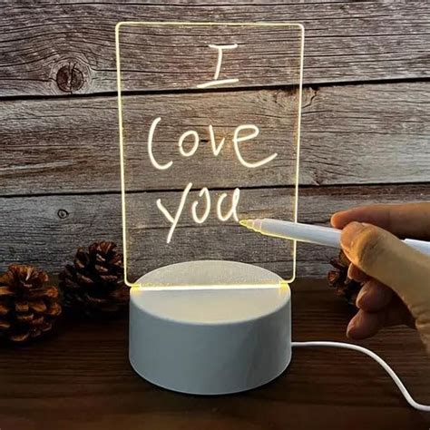 Buy TEESTA 3D Acrylic Message Note Board LED Night Holiday Light ...