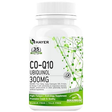HAYER Ubiquinol Coq10 Supplement 300mg High Absorption With Veg Omega 3 ...