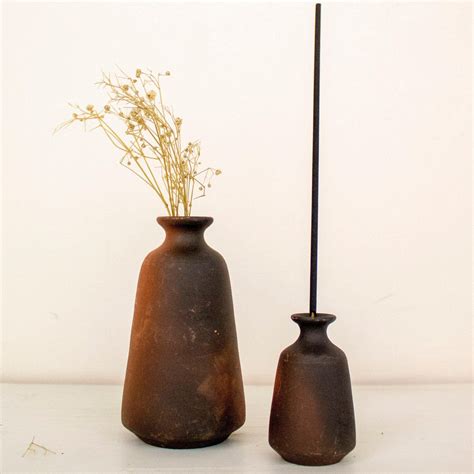 Terracotta Miniature Pots | Miniature Combo of Vase and Incense Holder ...