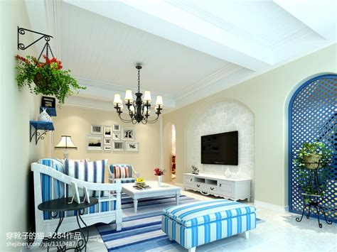 地中海风格客厅 – 设计本装修效果图