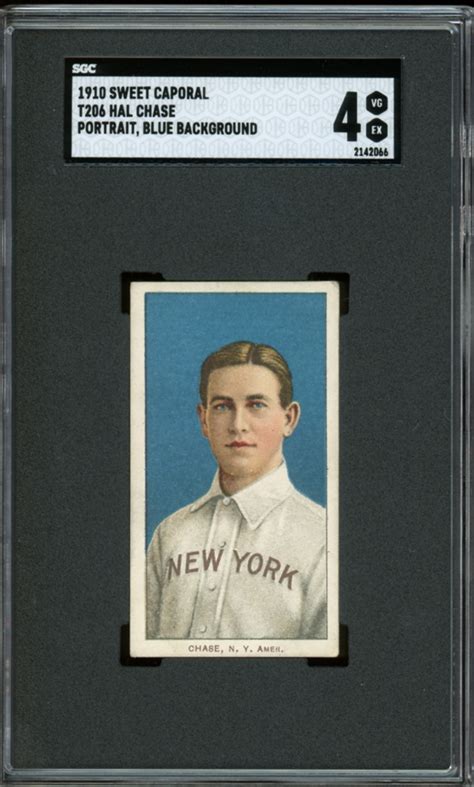 Lot Detail - 1910 Sweet Caporal Portrait, Blue Background T206 Hal ...