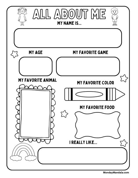 Free all about me printable worksheet, Download Free all about me ...