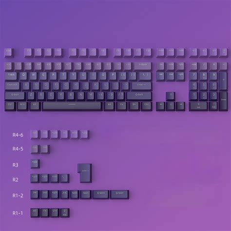 Top Backlit Violet Gradient OEM Doubleshot PBT Keycaps Box Packaging ...