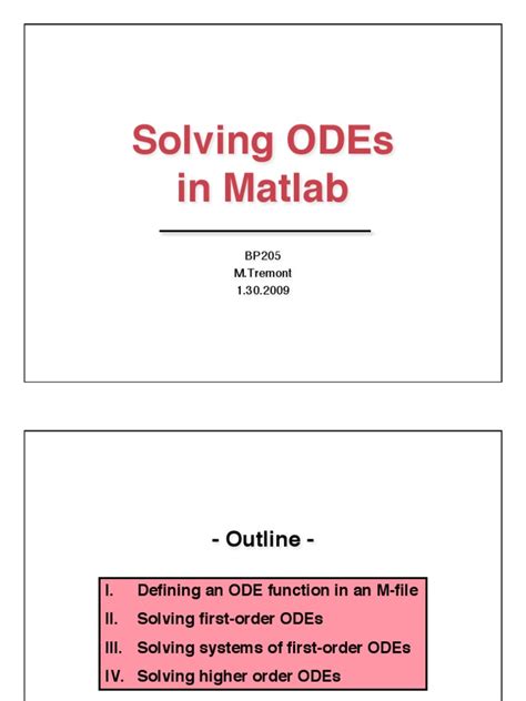 Image result for MATLAB Ode Practice Problems