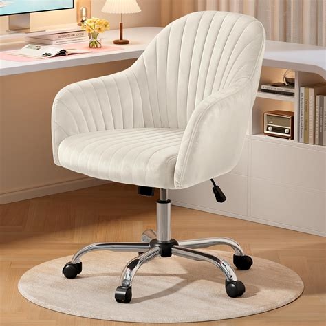 Warmiehomy Velvet Desk Chair for Home Office, Modern Adjustable Swivel ...