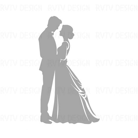 Bride and Groom Silhouette PNG: Wedding Cut File (5 Colors) - Etsy