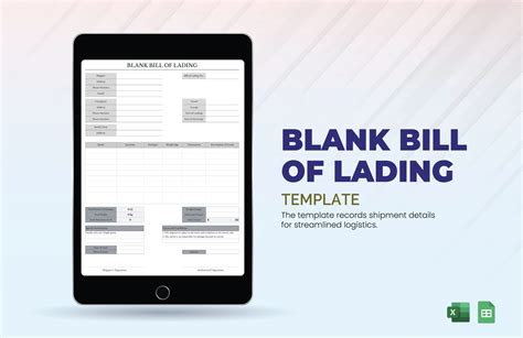 Free Editable Bill of Lading Templates in Excel to Download