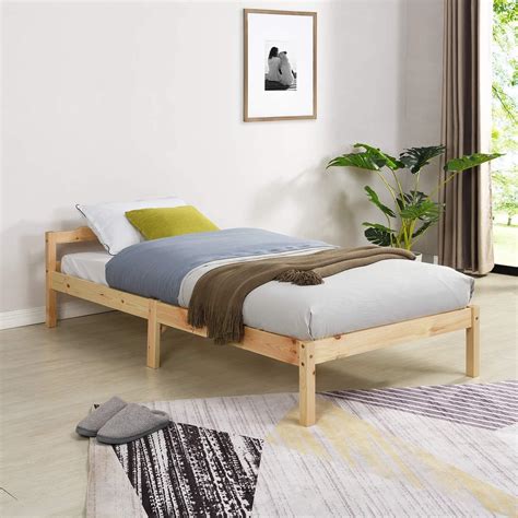 Buy Single Bed Frame Pure Solid Wooden Bedroom Furniture 3FT Bed Frame ...